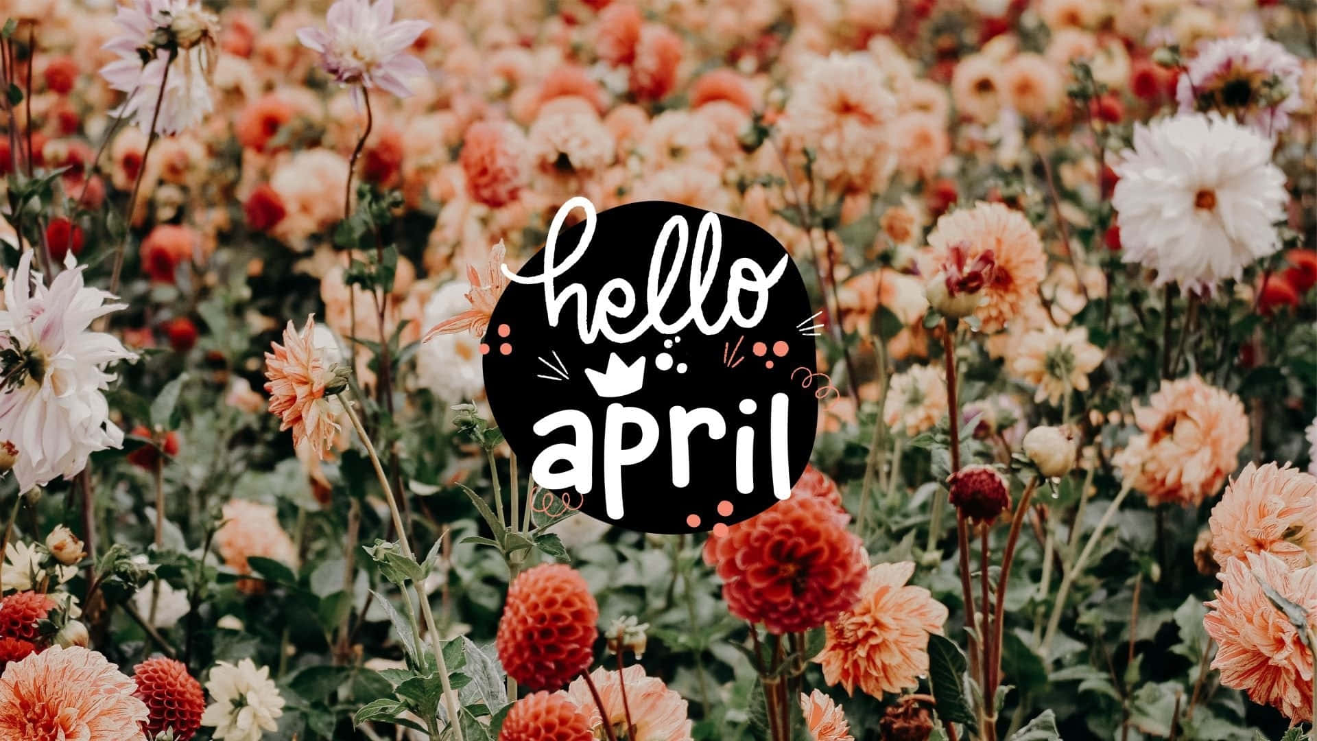 Hello April Floral Greeting Background