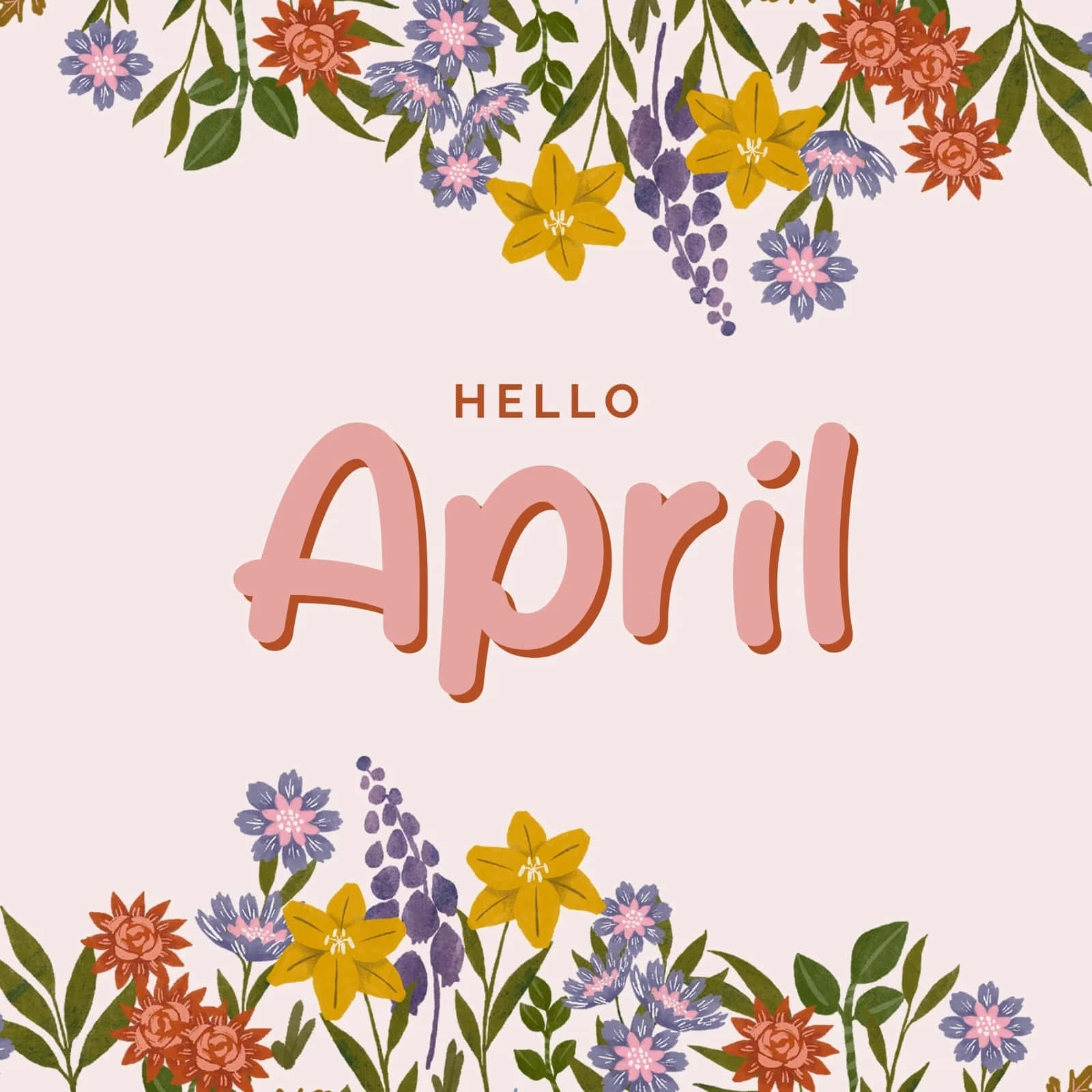 Hello April Floral Greeting
