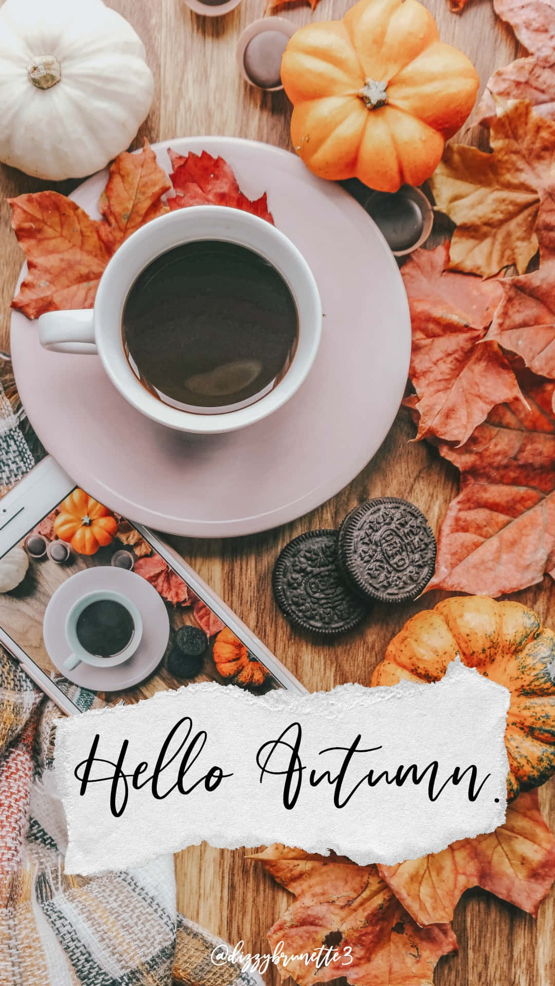 Hello Autumn - A Coffee Cup And A Cup Of Coffee Background