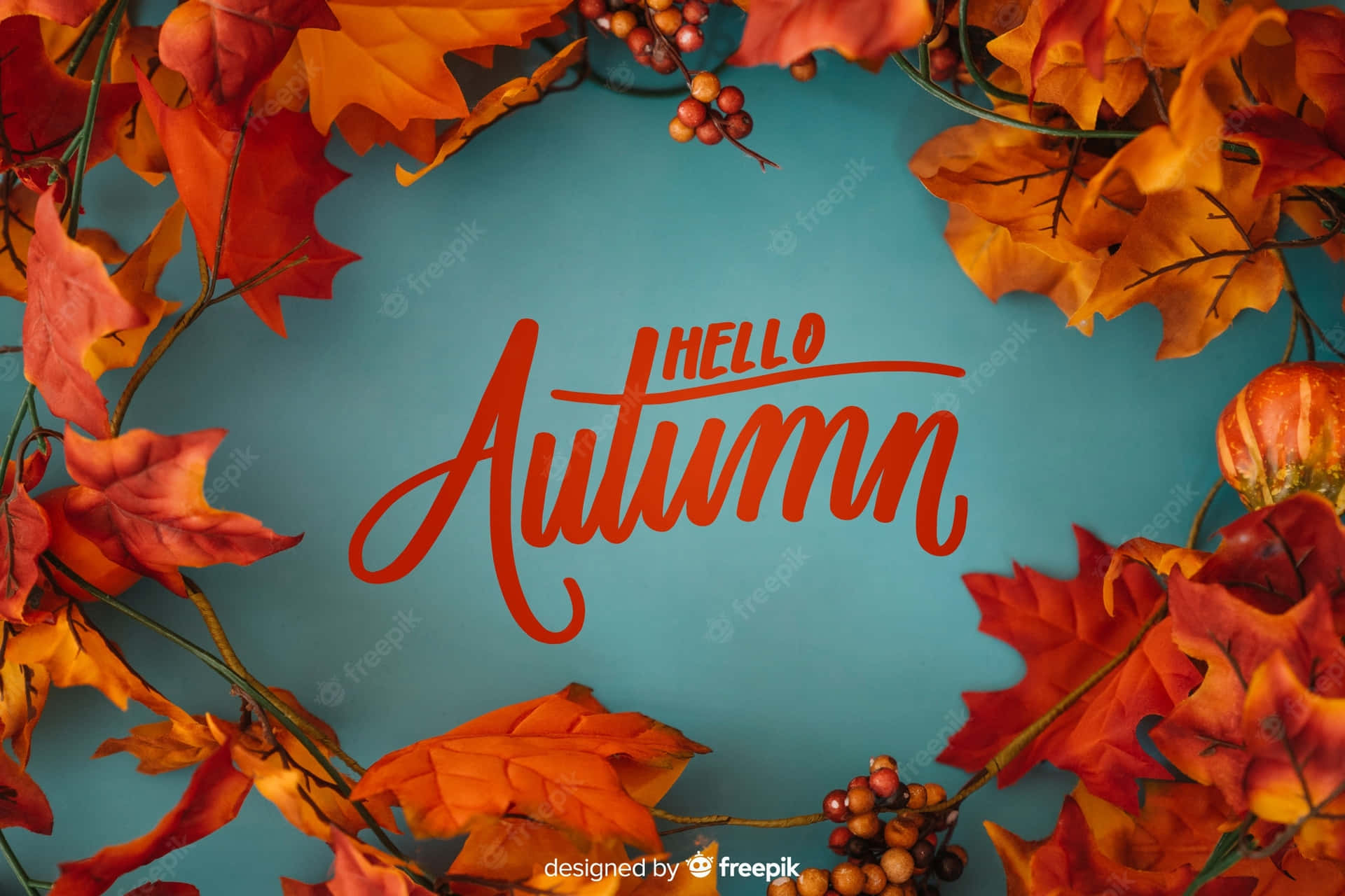 Hello Fall Berries Autumn Background