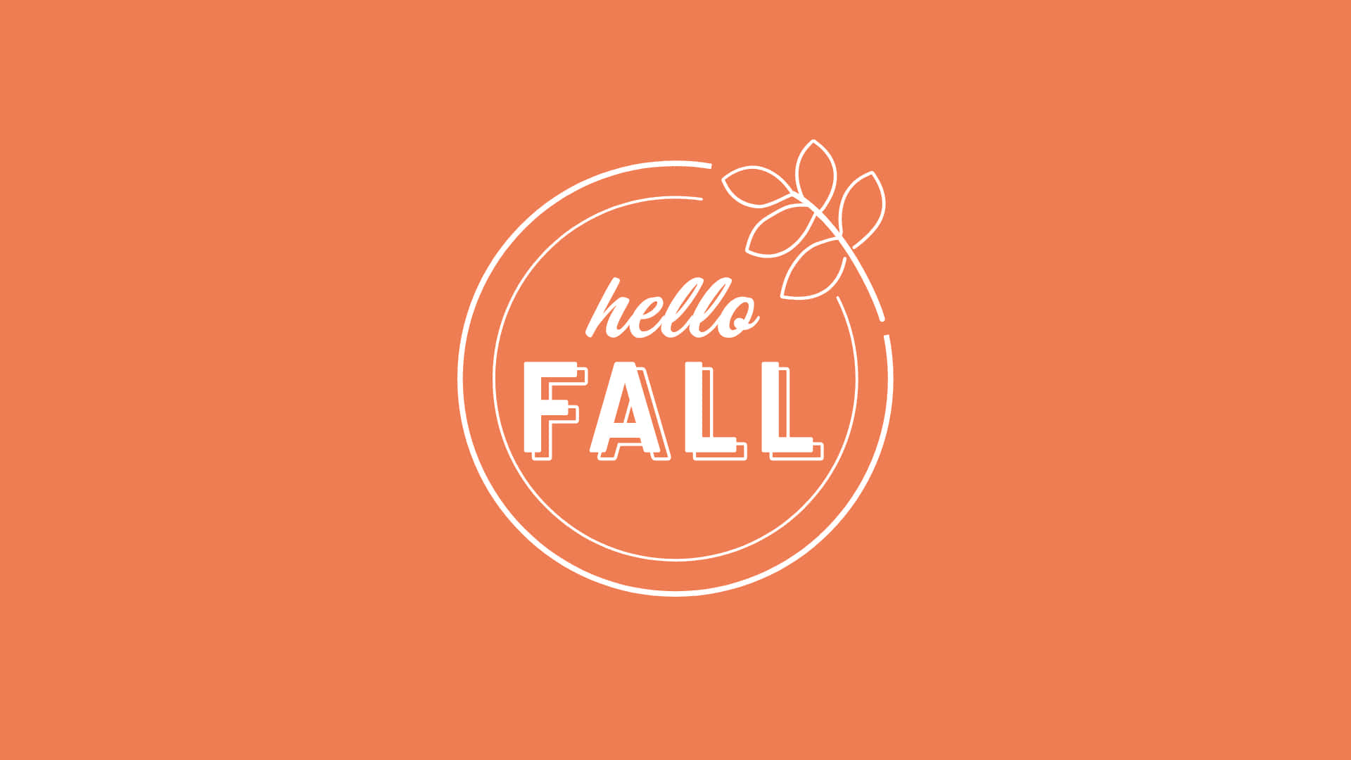 Hello Fall Logo Orange Background Background