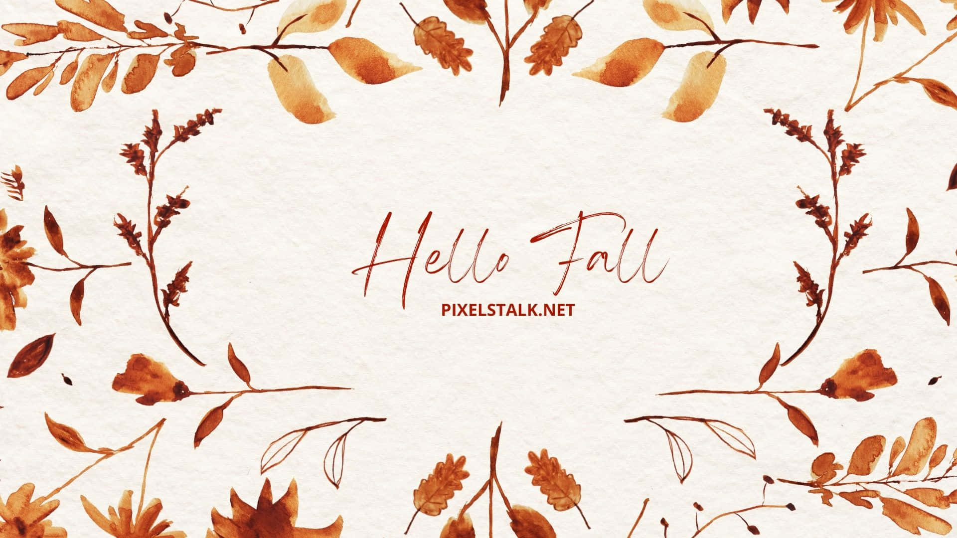 Hello Fall Watercolor Illustration Background