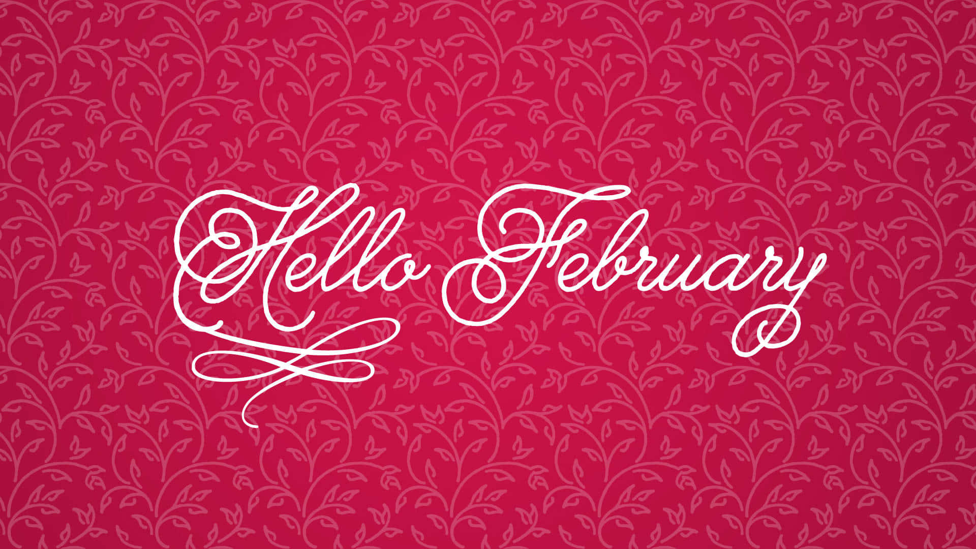 Hello February Greeting Card With A Red Background Background