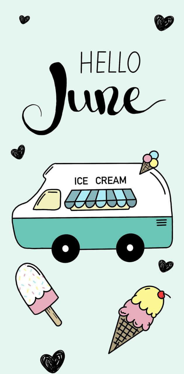 Hello June Ice Cream Truck Background