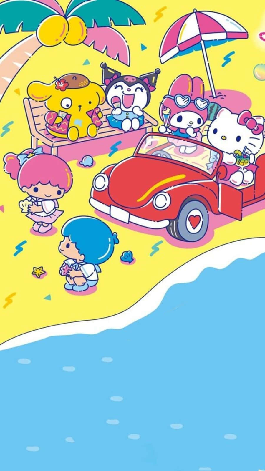 Hello Kitty And Friends Enjoying A Fun Day Background