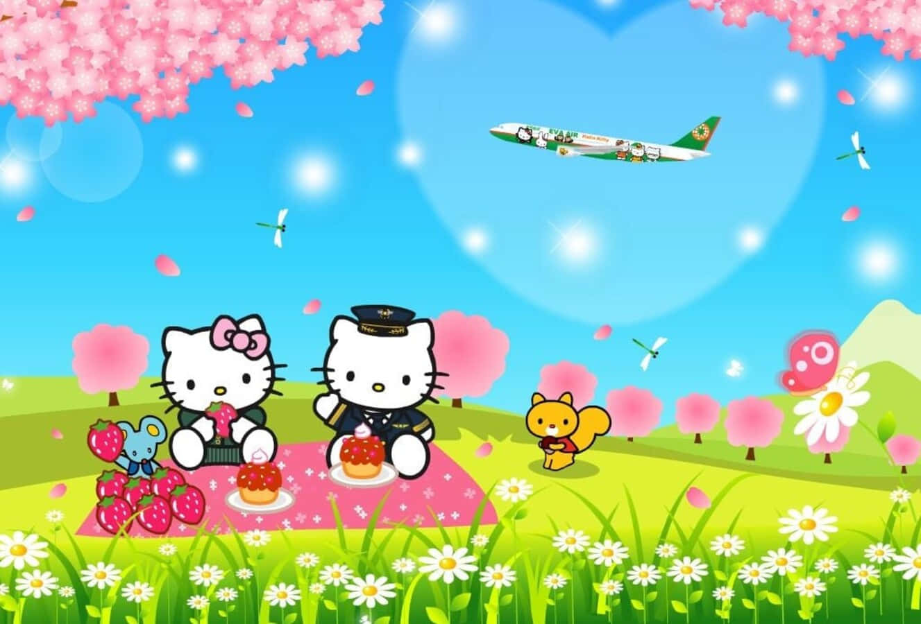 Hello Kitty And Friends Enjoying A Lovely Day Together Background