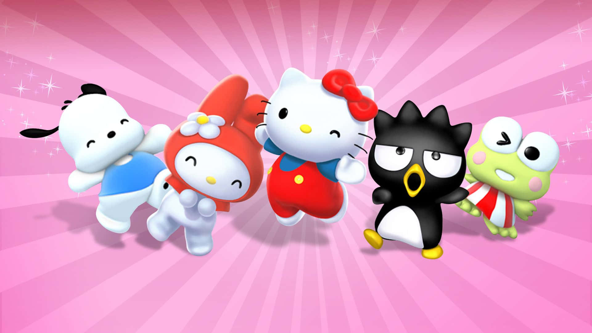 Hello Kitty And Friends Enjoying A Pleasant Day Background