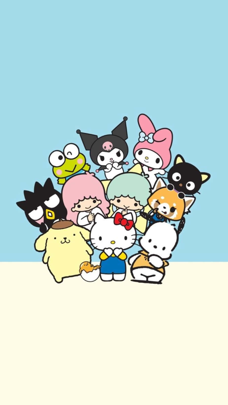 Hello Kitty And Friends Gathered Together Background