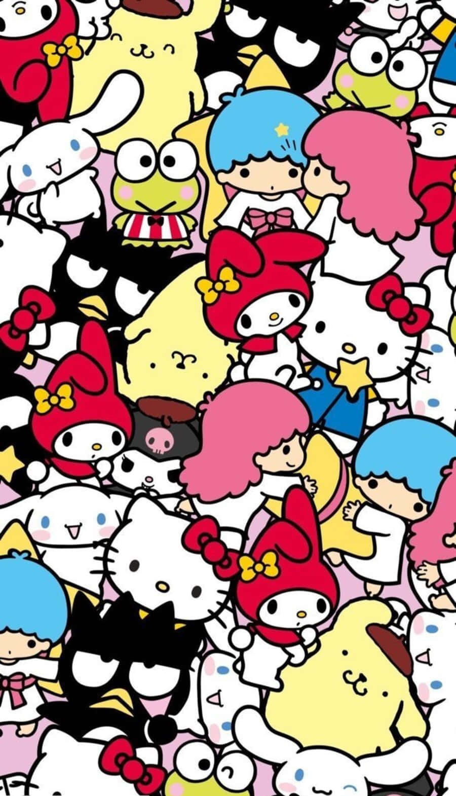 Hello Kitty And Friends Gathering Together Background