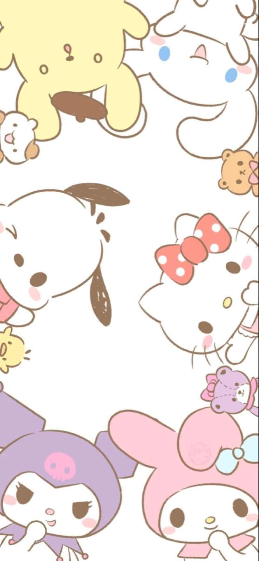 Hello Kitty And Friends Having Fun Together Background