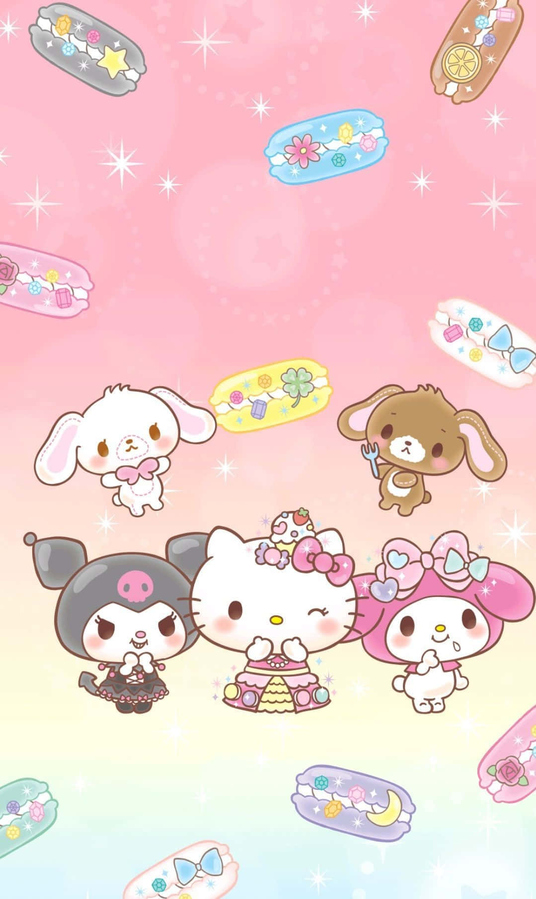 Hello Kitty And Friends Having Fun Together Background