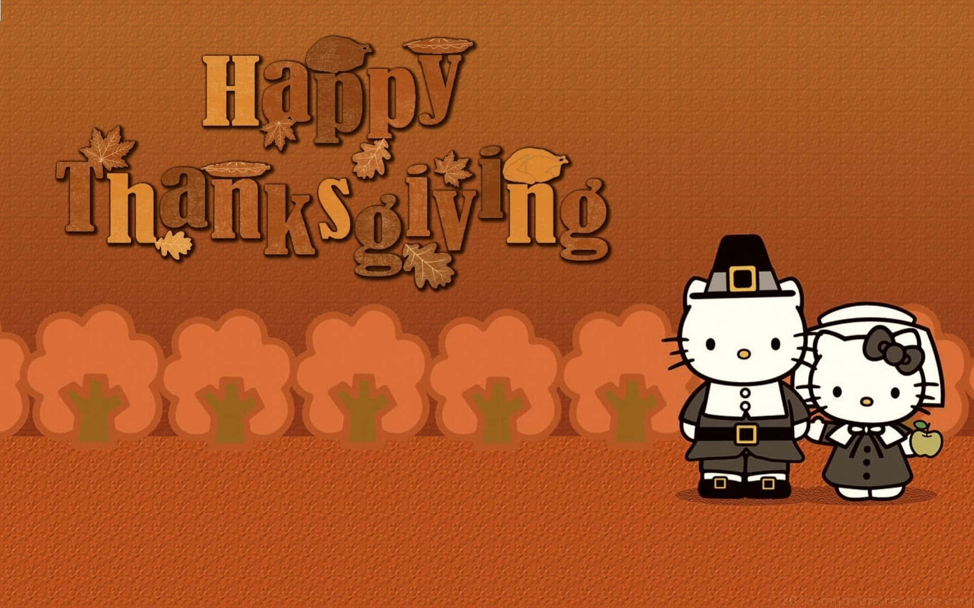 Hello Kitty Anime Thanksgiving Background