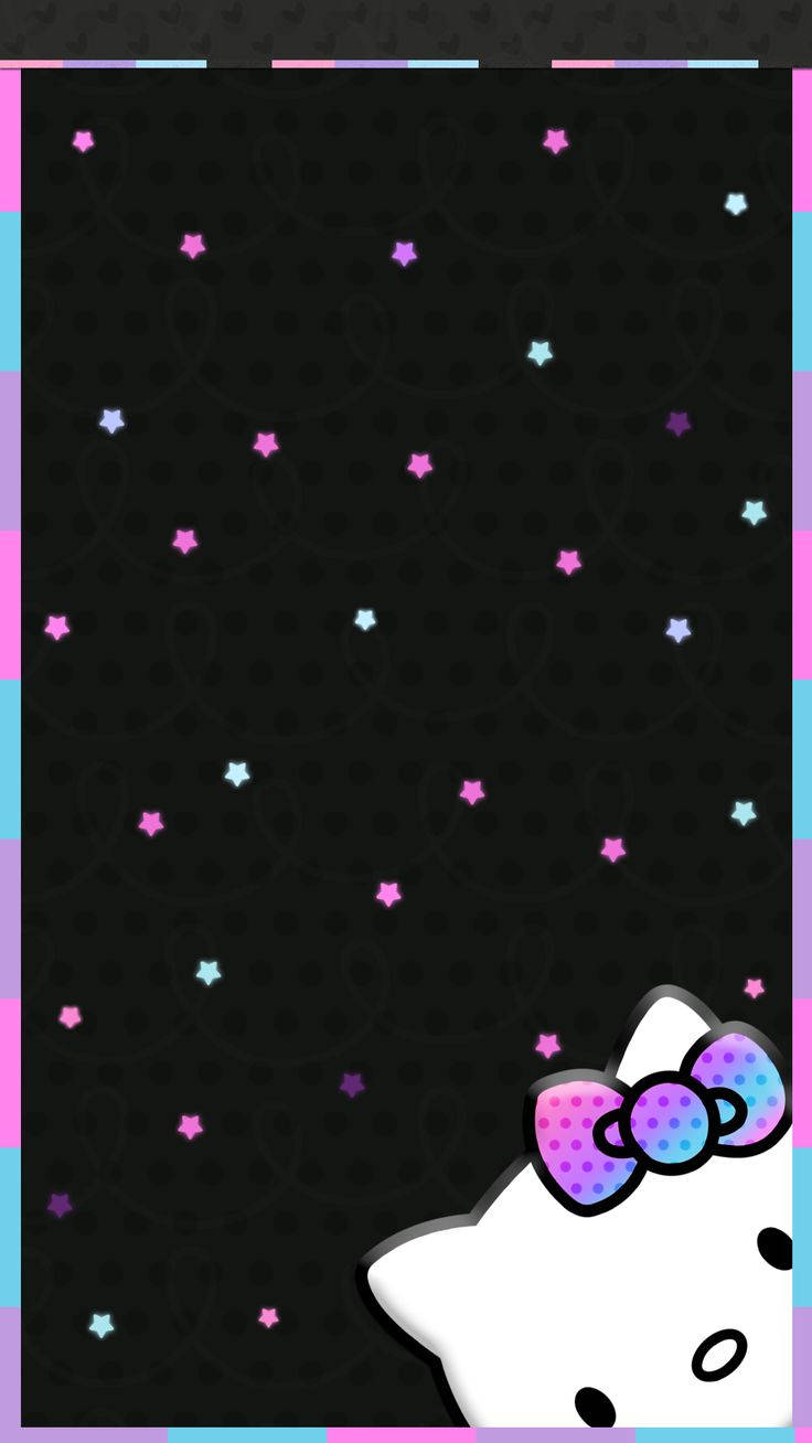 Hello Kitty Black Stars Background