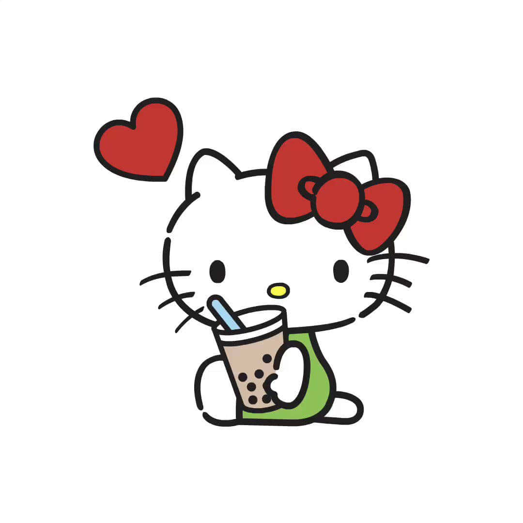 Hello Kitty Bubble Tea Sanrio Pfp Background