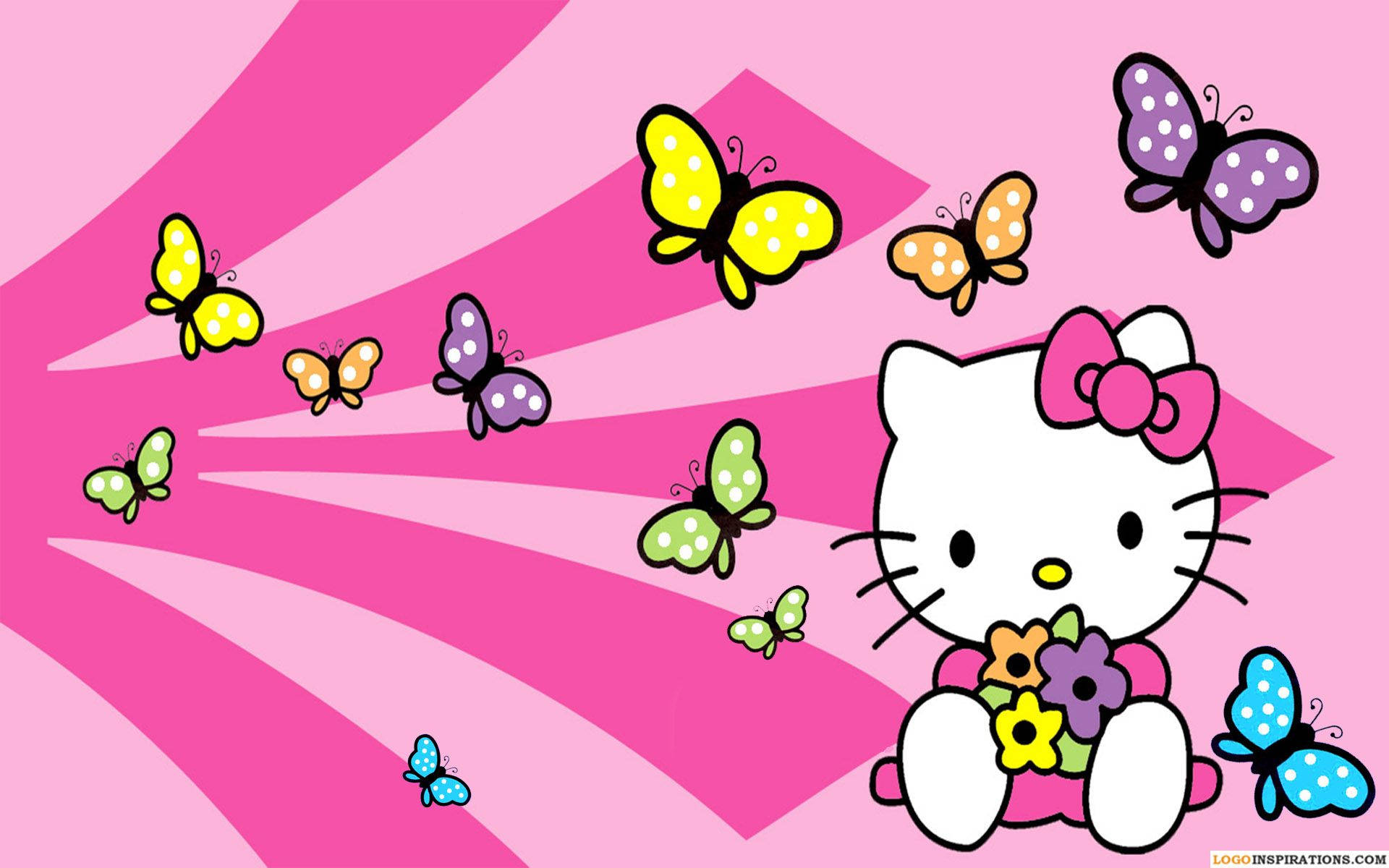 Hello Kitty Butterfly Background