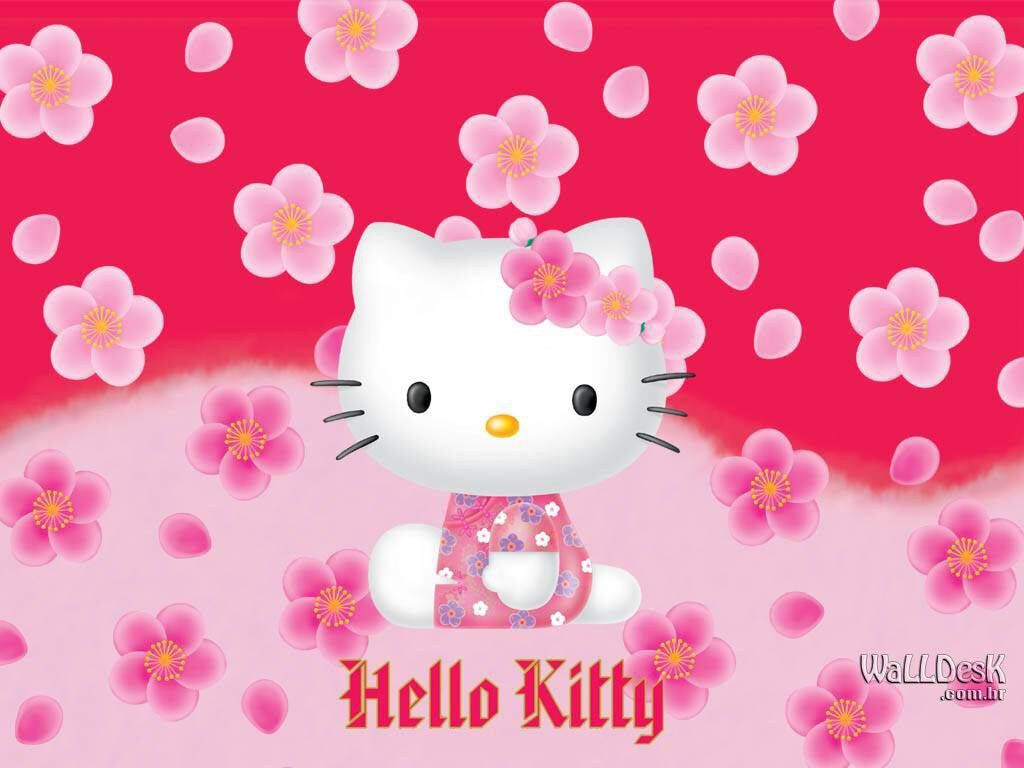 Hello Kitty Cherry Blossom Background