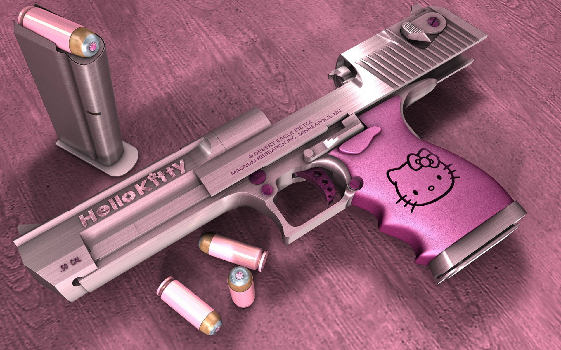 Hello Kitty Desktop Cool Pink Gun Background