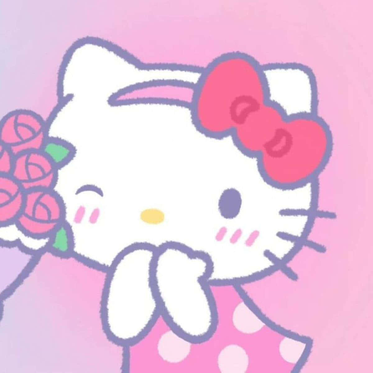 Hello Kitty Flowers Cartoon Pfp