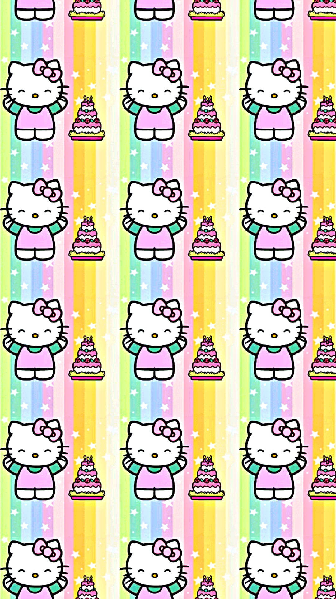 Hello Kitty In Cute Pastel Colors Background
