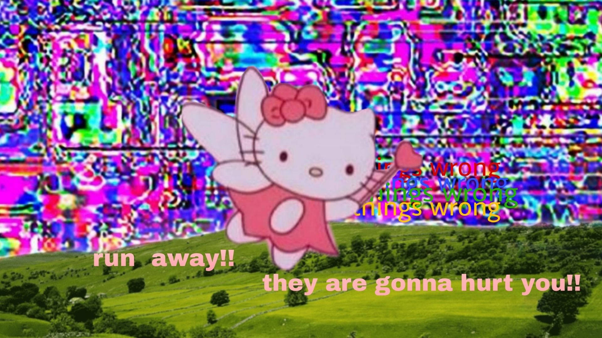 Hello Kitty In The Dreamcore Sky Background