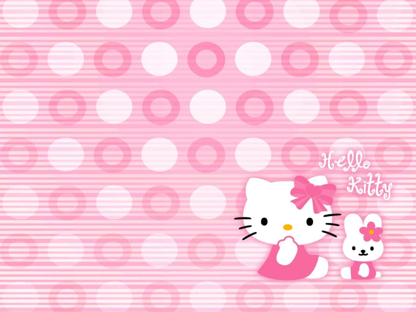 Hello Kitty Laptop Polka Dot Bunny Background
