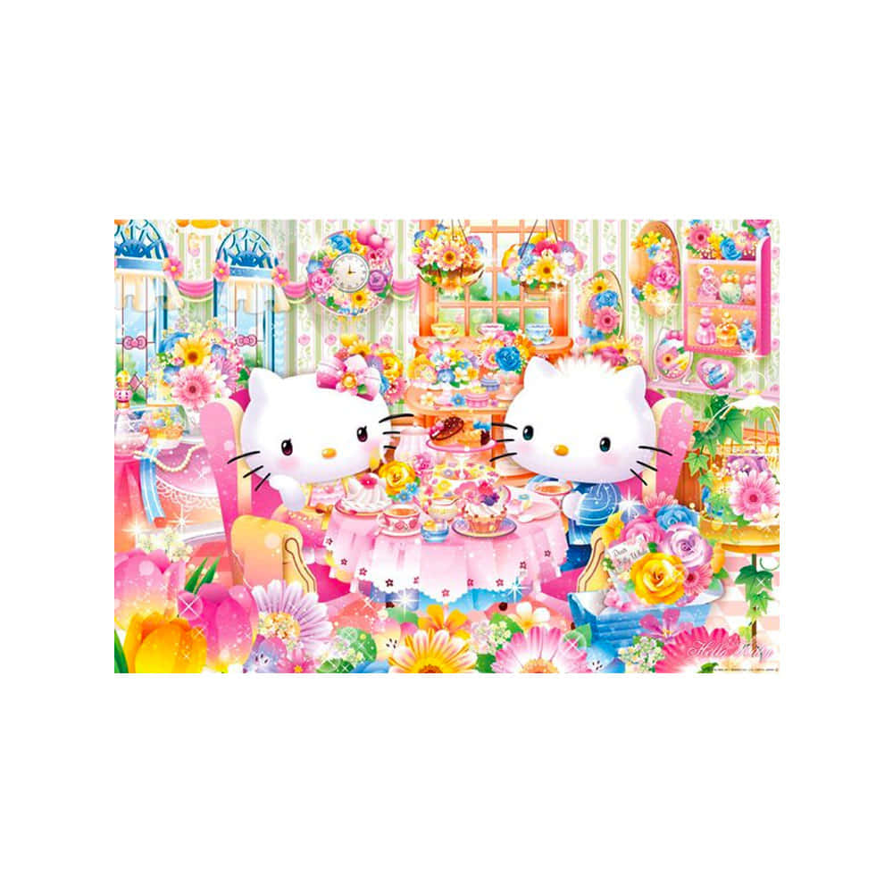 Hello Kitty On A Date Sanrio Pfp Background