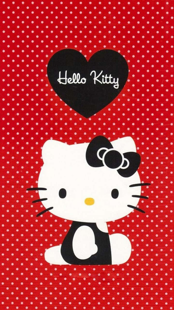 Hello Kitty On A Red Background Background