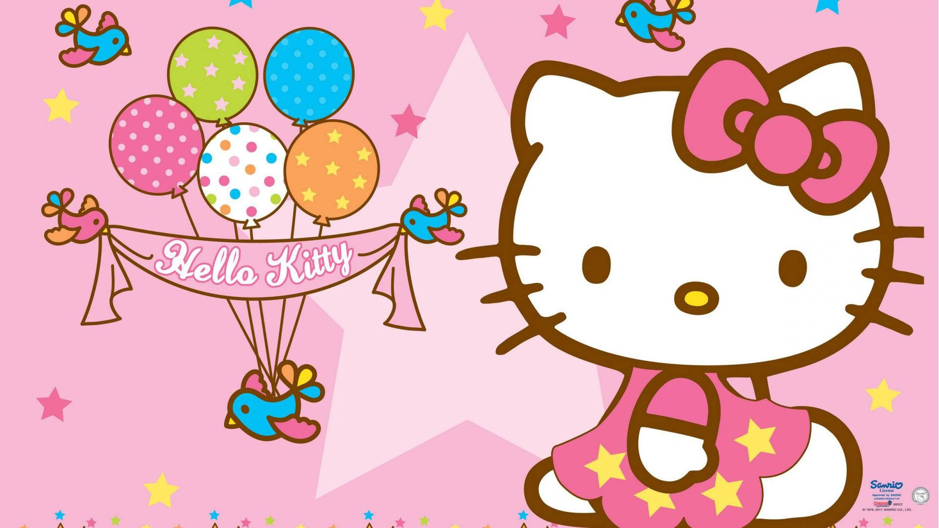 Hello Kitty Party Balloons Background