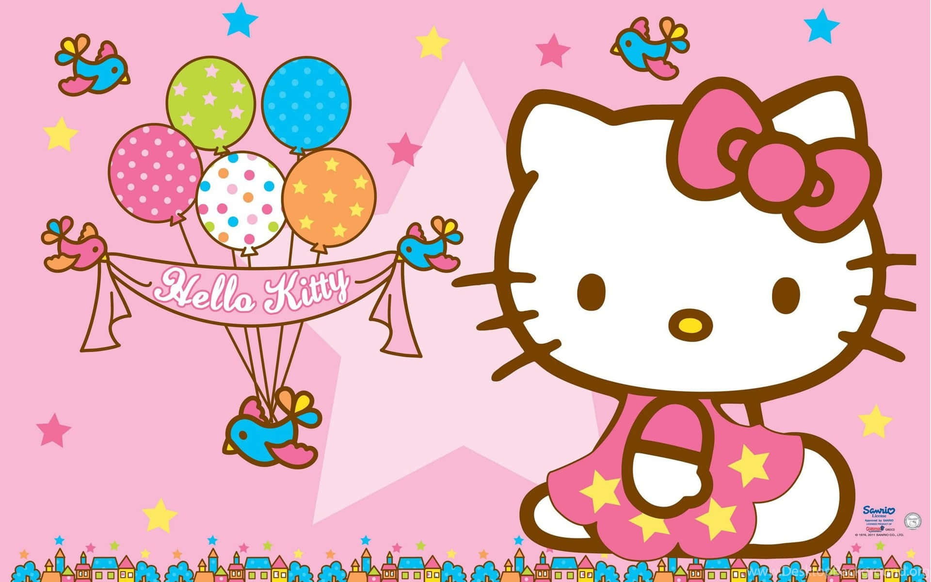 Hello Kitty Pink Birthday Background