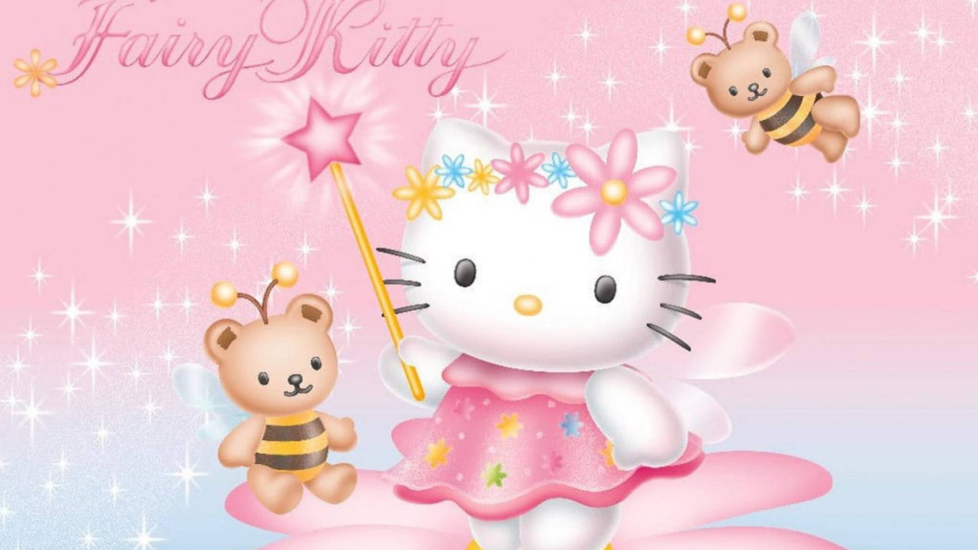 Hello Kitty Pink Fairy Background