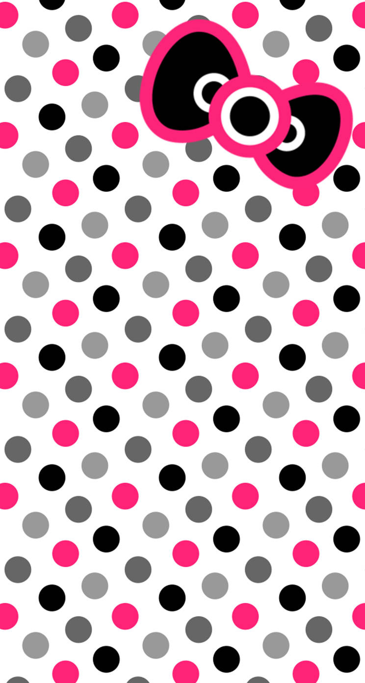 Hello Kitty Polka Dots Background