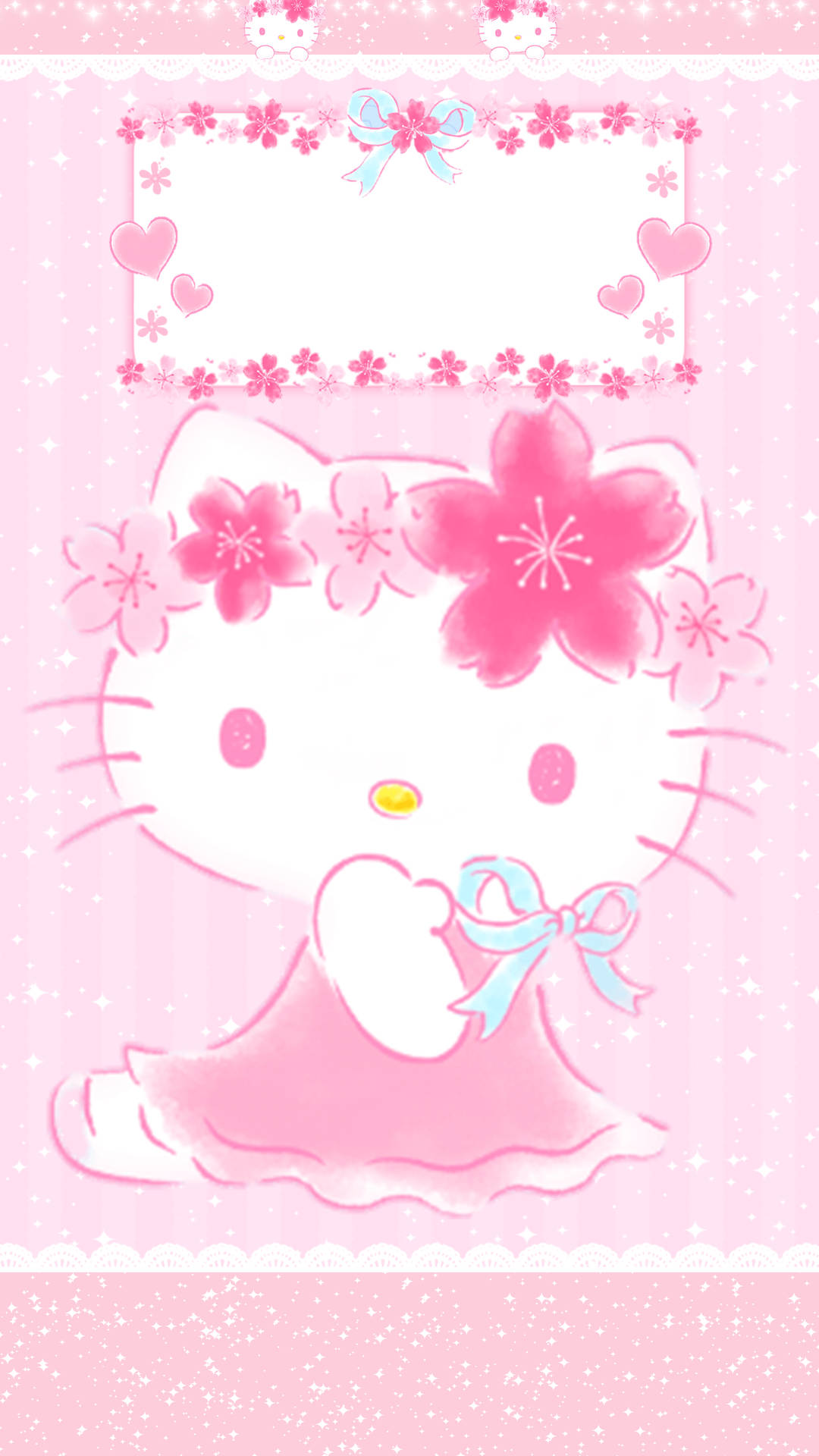 Hello Kitty With Kawaii Pink Background
