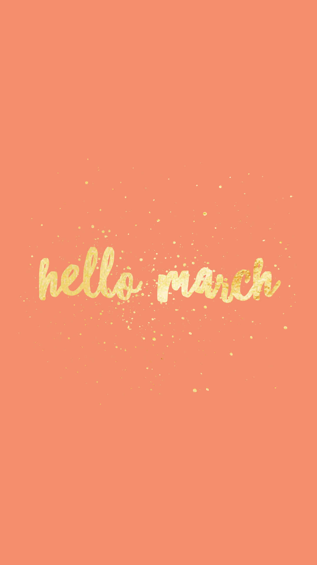 Hello March Gold Font Glitters