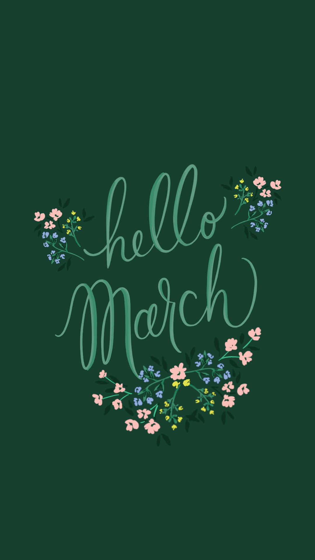 Hello March Green Cursive Font