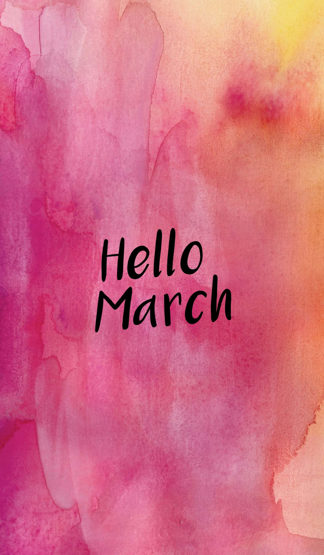 Hello March Red And Yellow Gradient