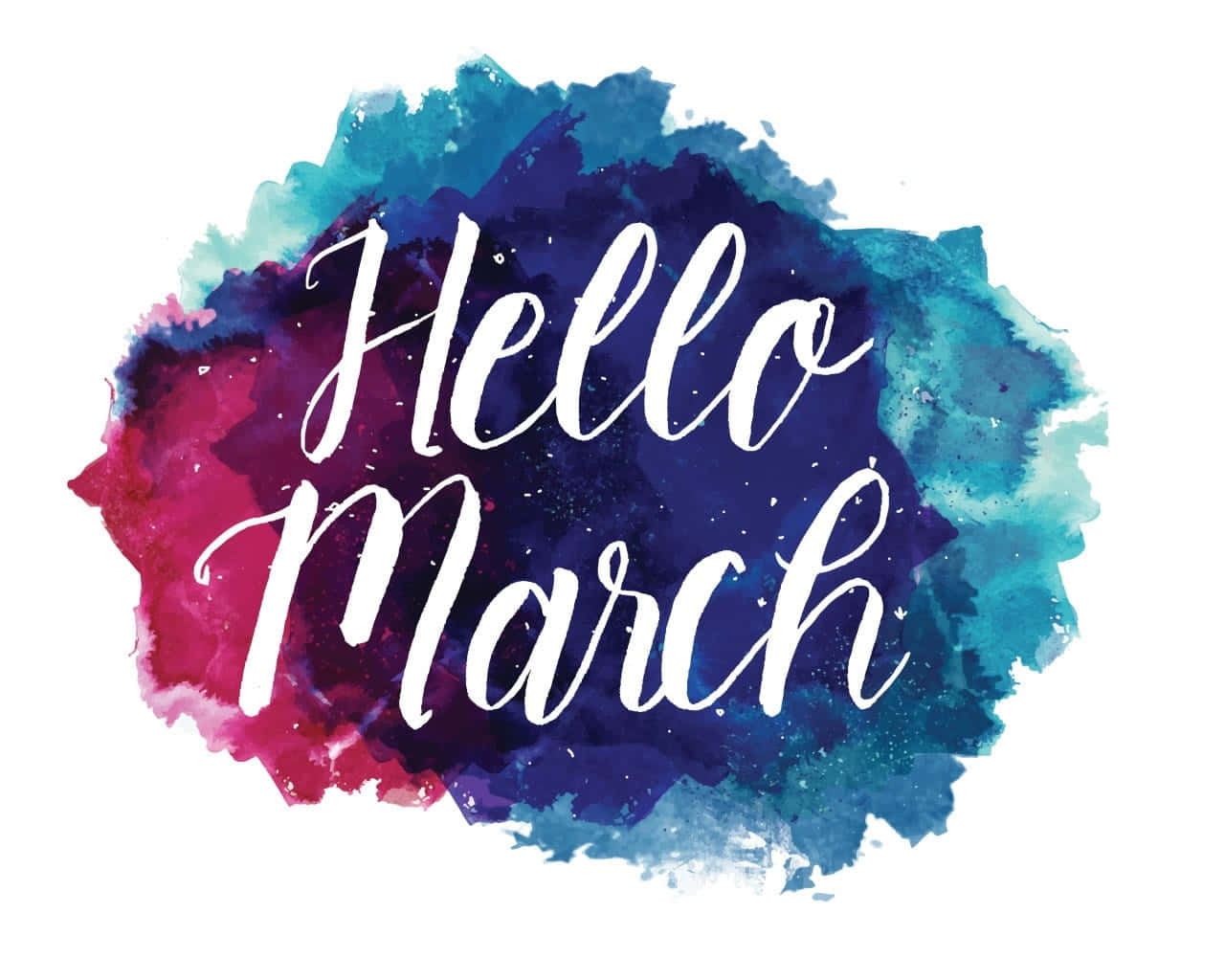 Hello March Watercolor Sky Art