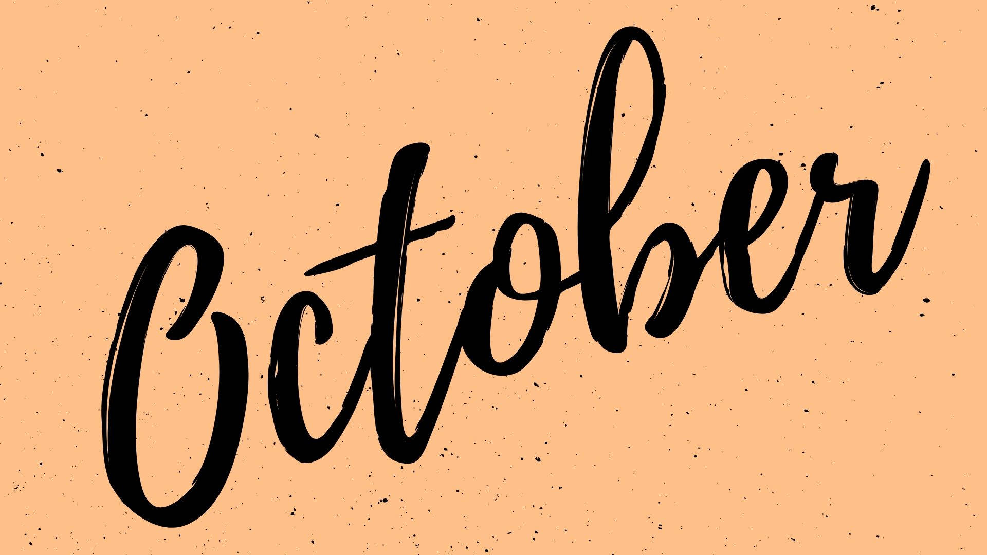 Hello October In Lightly Speckled Background Background