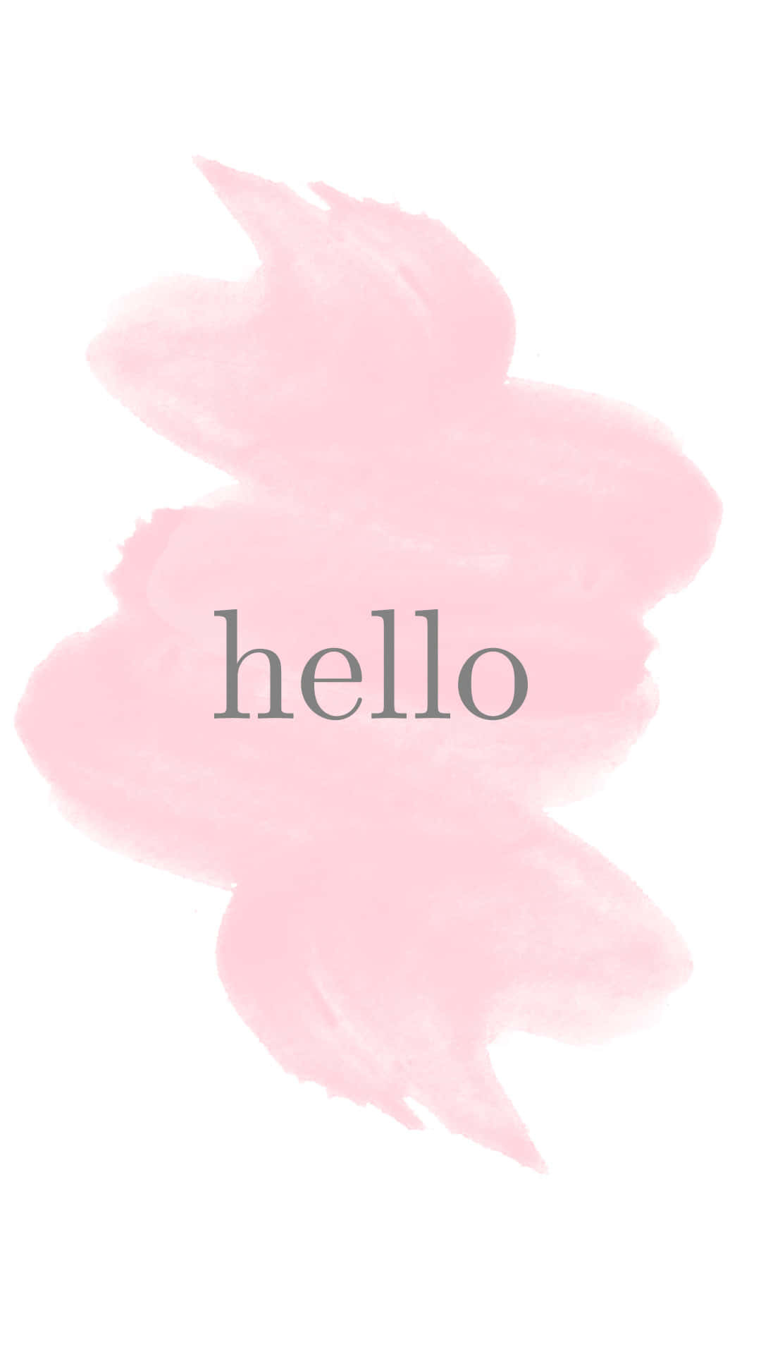 Hello - Pink Watercolor Brushstroke