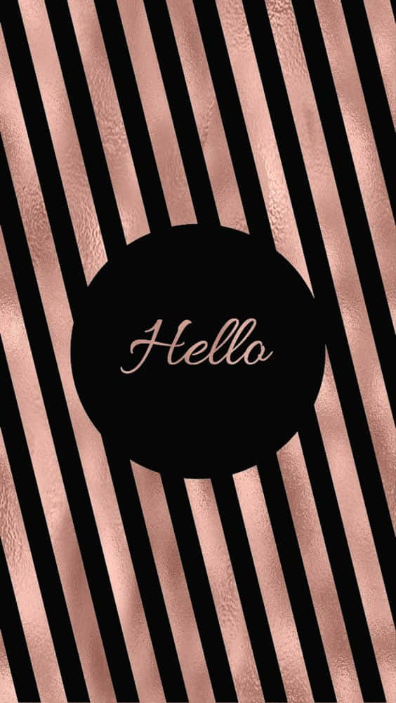 Hello - Rose Gold Striped Background Background