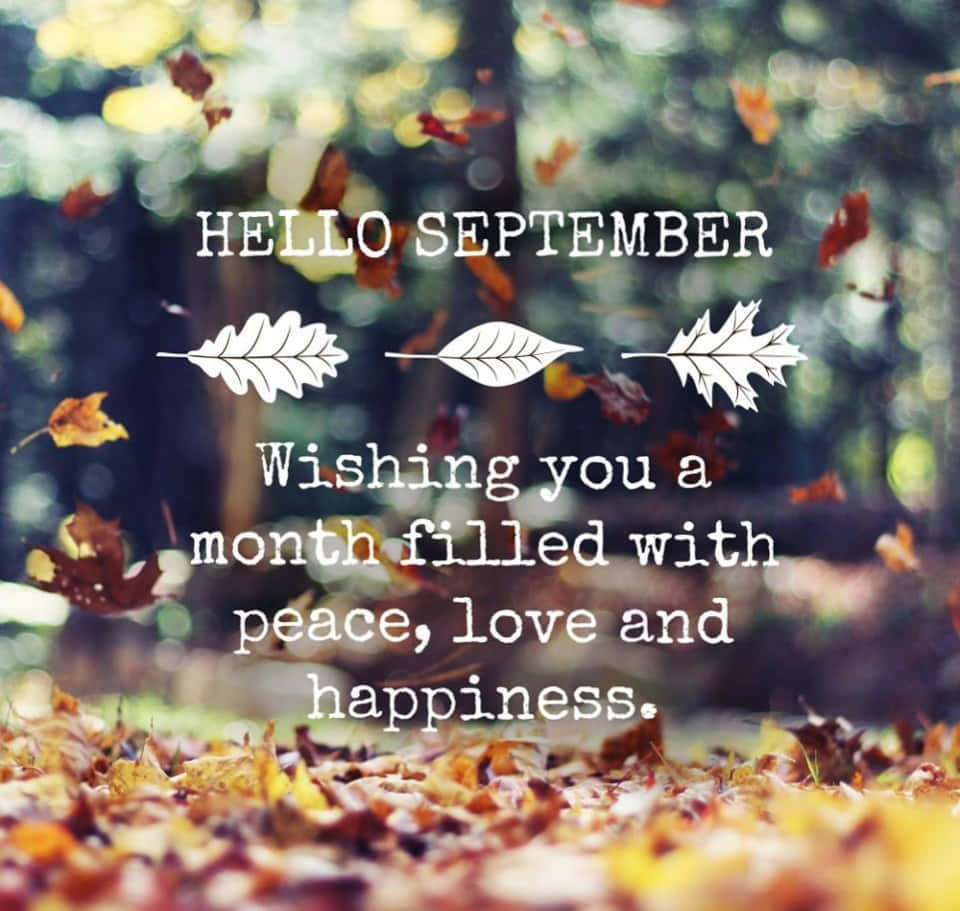 Hello September With Short Message Saying Background