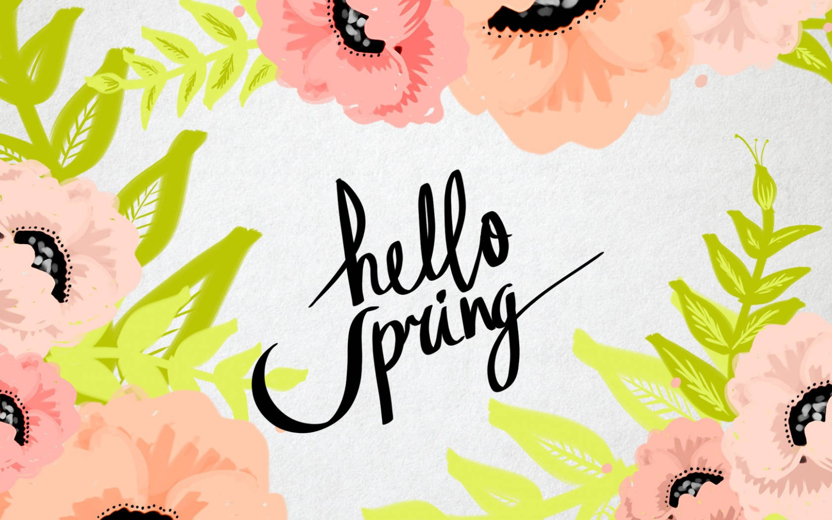 Hello Spring Flower Painting Background