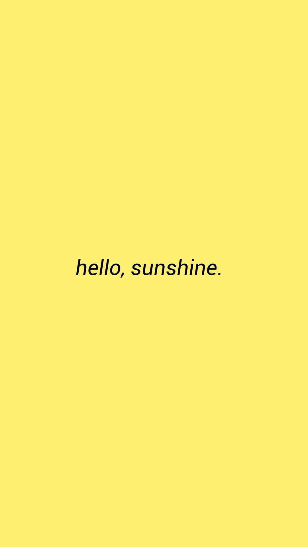 Hello Sunshine Plain Yellow Phone