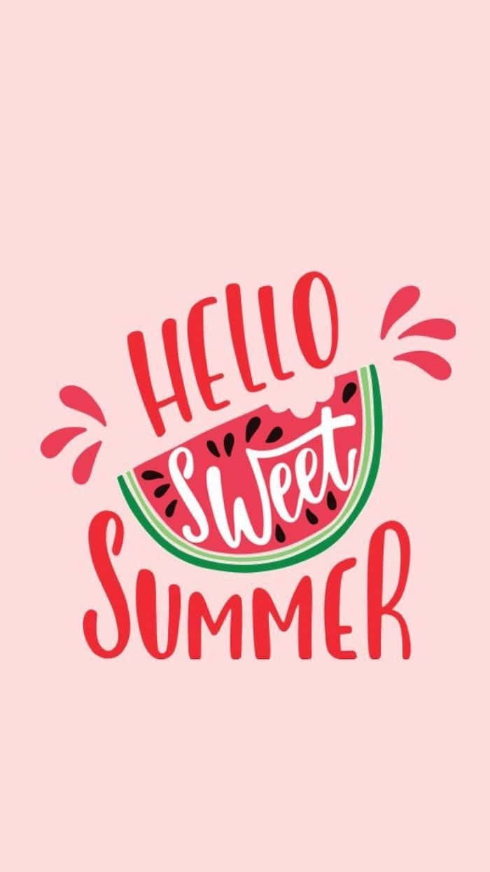 Hello Sweet Summer Pink Aesthetic Iphone Background