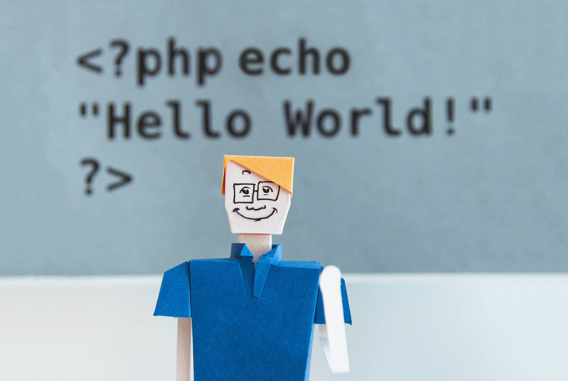 Hello World Man Animated Desktop Background