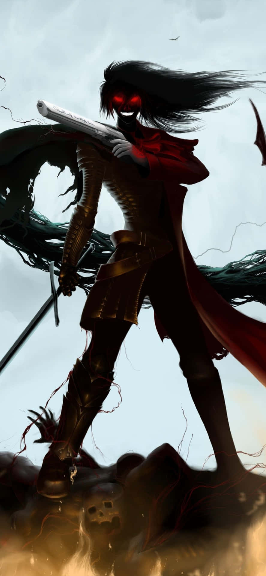 Hellsing Ultimate: Intense Face-off In 4k Resolution Background