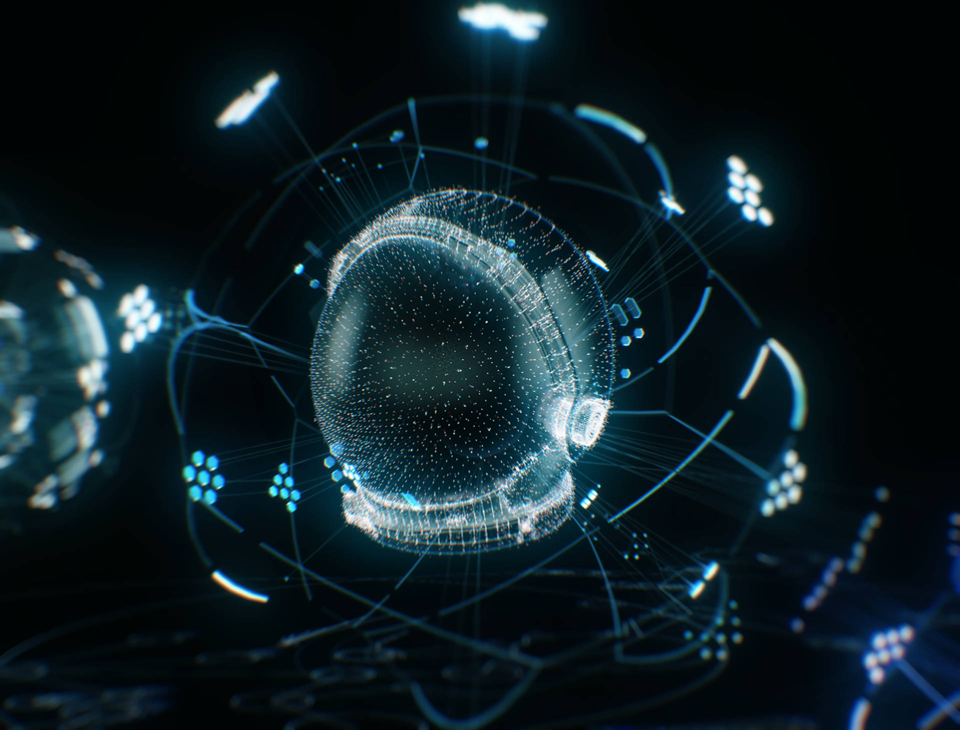 Helmet, Glow, Hologram, Sci-fi, Abstraction Background