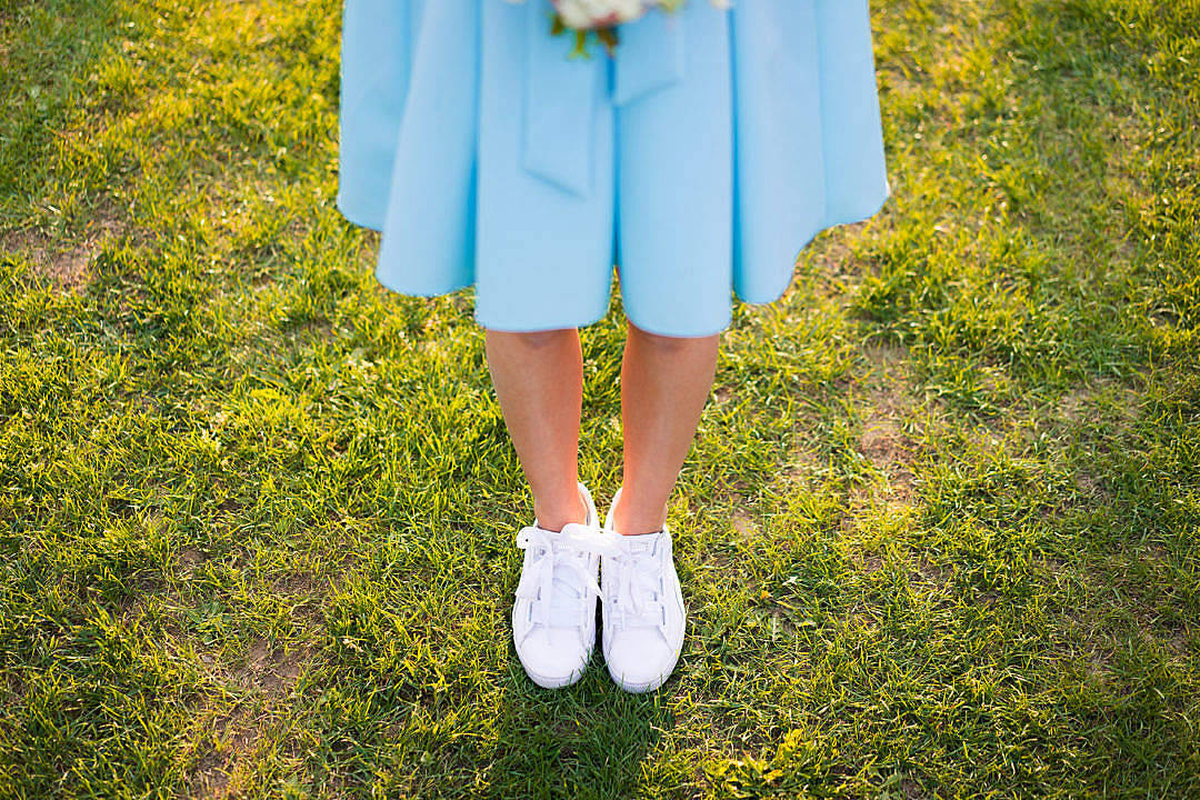 Hemline Of A Beautiful Blue Dress