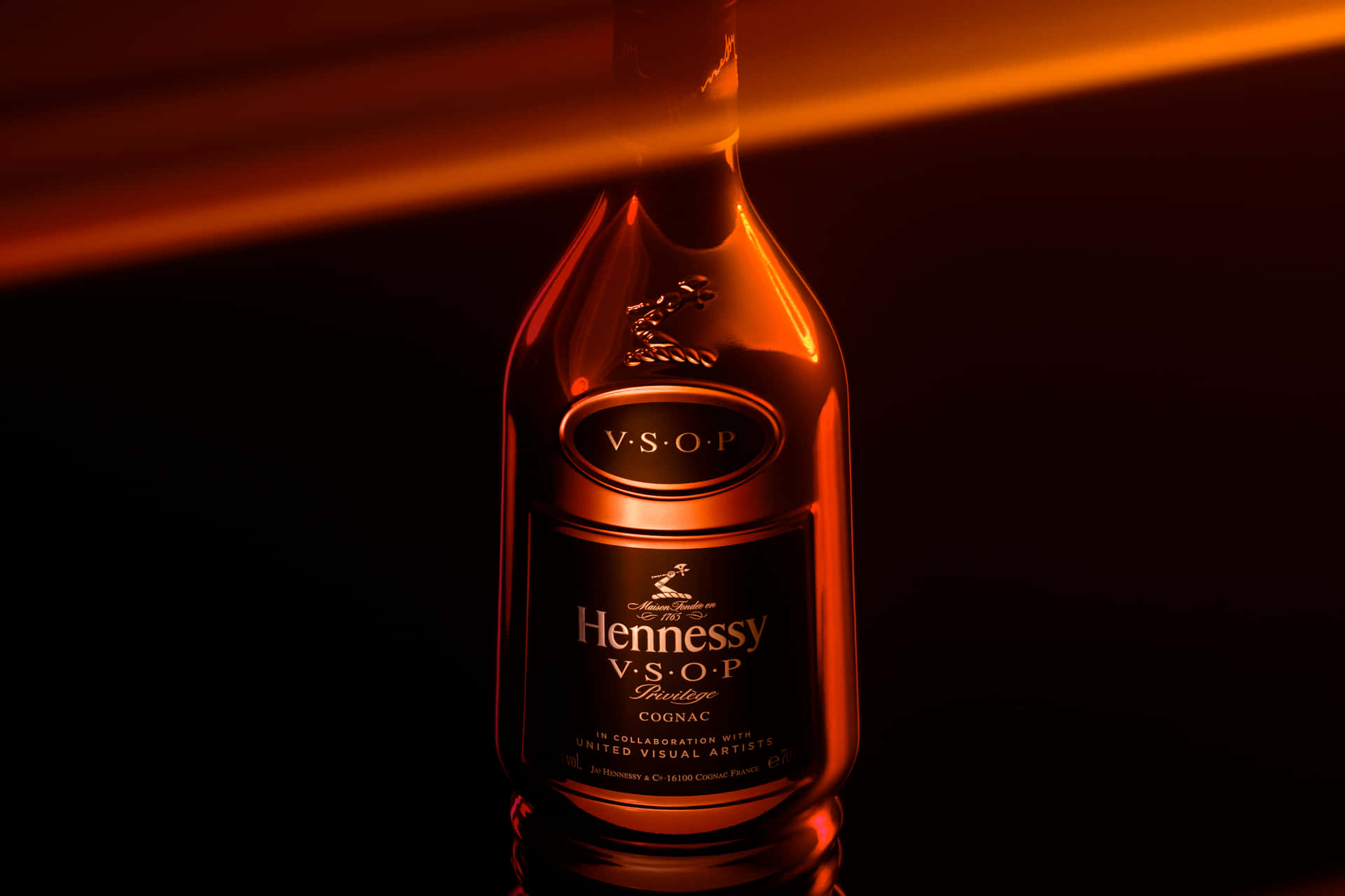 Hennessy Bottle In The Dark Background