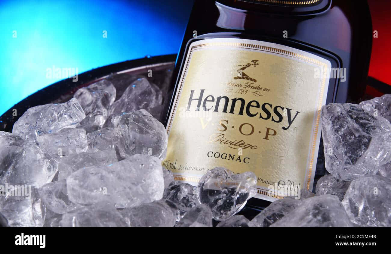 Hennessy Scotch In Ice Bucket - Stock Image Background