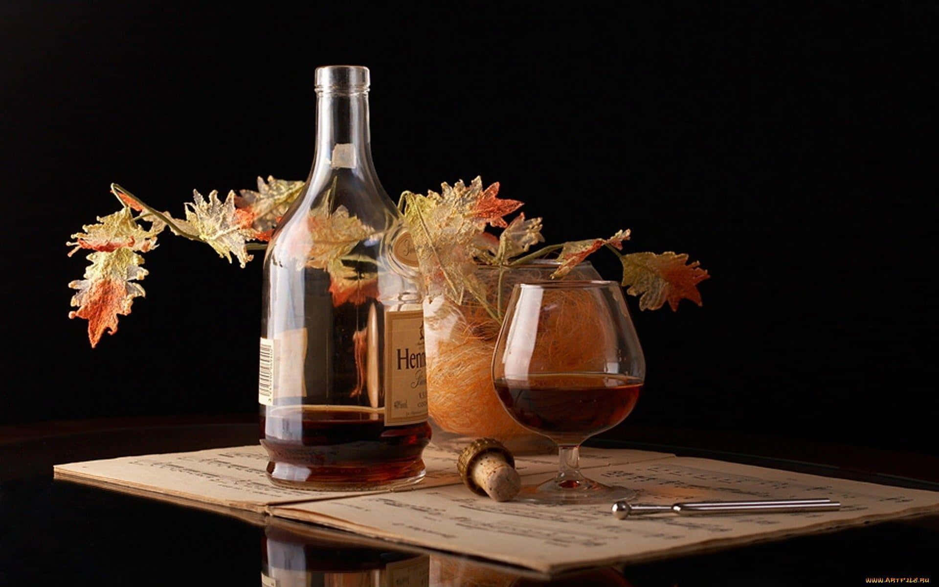 Hennessy With An Elegant Arrangement Background